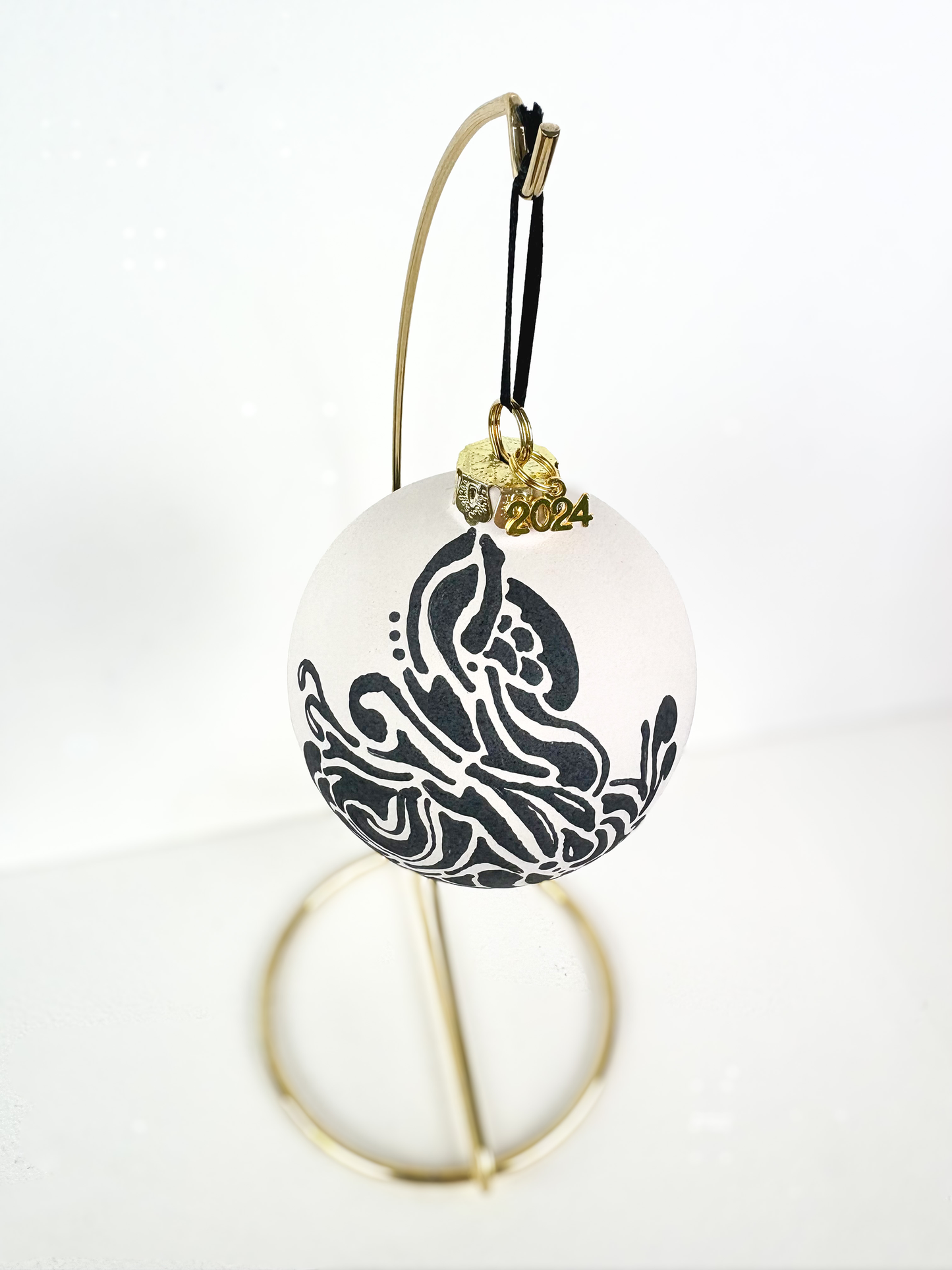 Charcoal-on-White Ornament