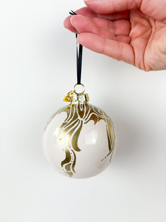 Gold-on-White Ornament