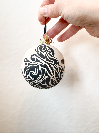 Charcoal-on-White Ornament